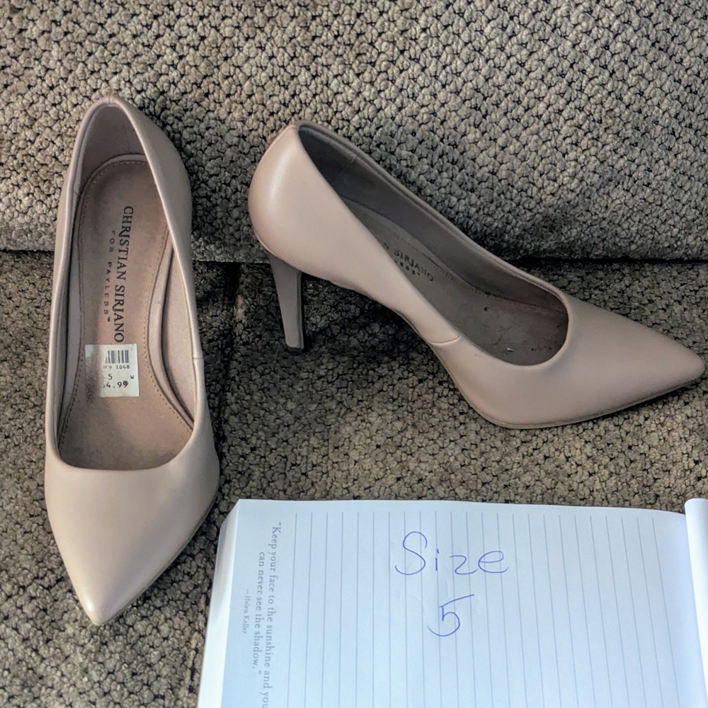 Christian Siriano Tan Pointed-Toe Heels with Sleek Silhouette
